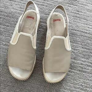 Camper Teen Beige Slip-On Sandals
